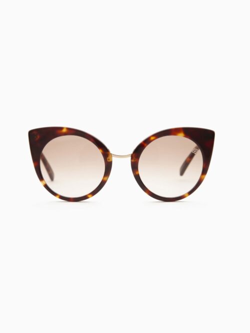 Lunette de soleil ronde forme oeil de chat verre dégradés