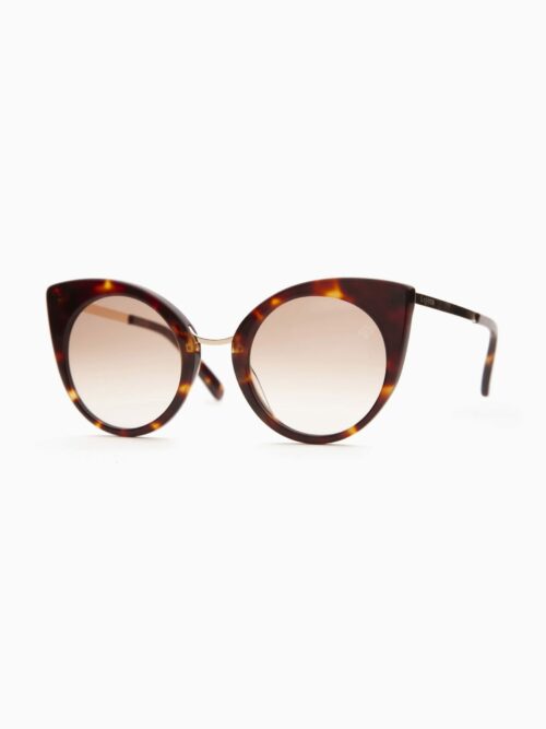 Lunette de soleil ronde forme oeil de chat verre dégradés