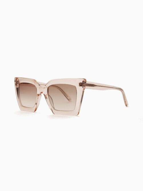 Vue latérale des lunettes de soleil femme élégante tendance écoresponsable Giulya nude.