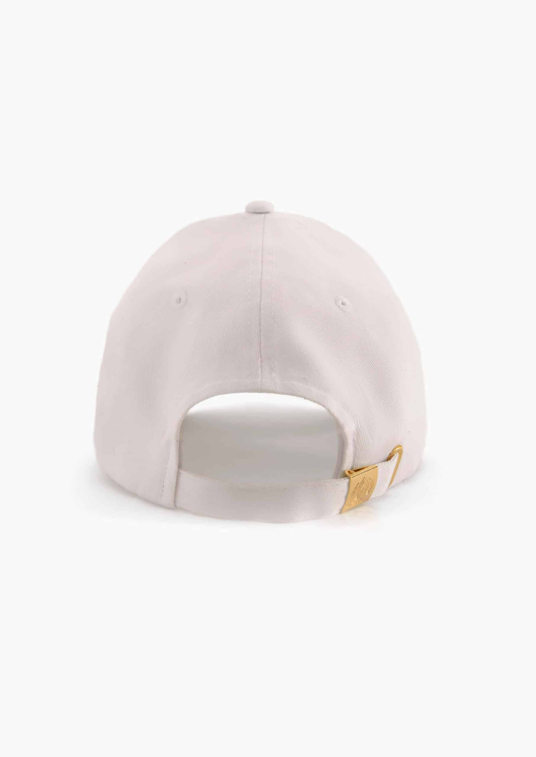 Casquette verte blanche avec logo doré. Casquette blanche et logo or. Casquette coton