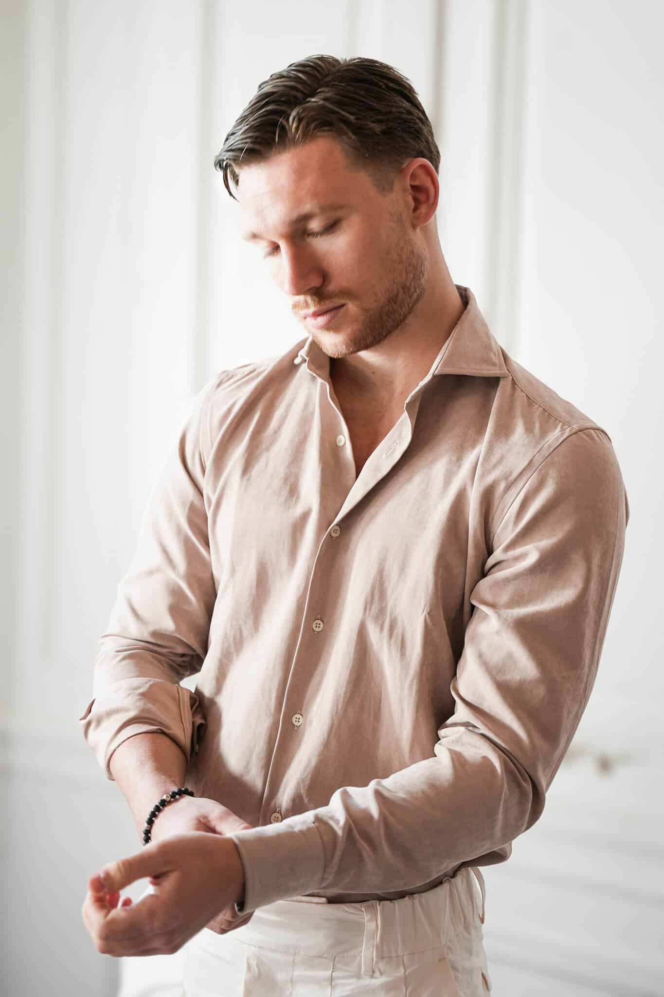 chemise en daim layonn style chemise fluide chemise de créateur fabriquée en italie