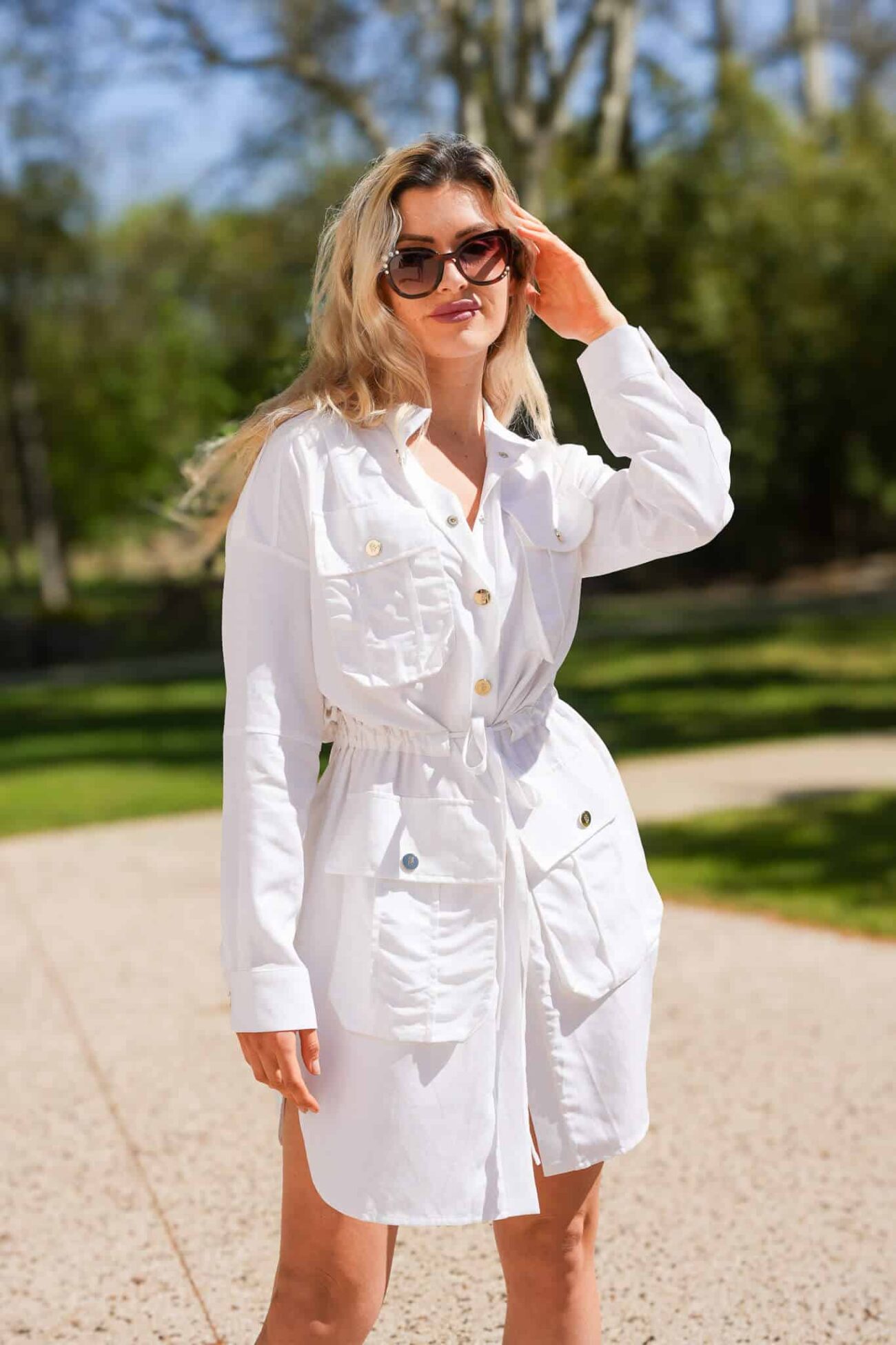 robe blanche saharienne blonde layonn style robe fabrication italienne robe de créateur